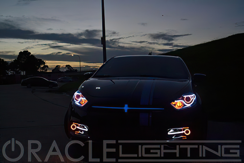 Dodge Dart Fog Light Halo Kit - ORACLE Lighting - Surface Mount LED Projector - Red - `13-`16